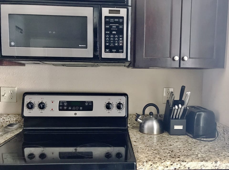 Fully stocked kitchen ready for you to cook