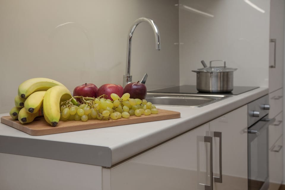 The open plan kitchen