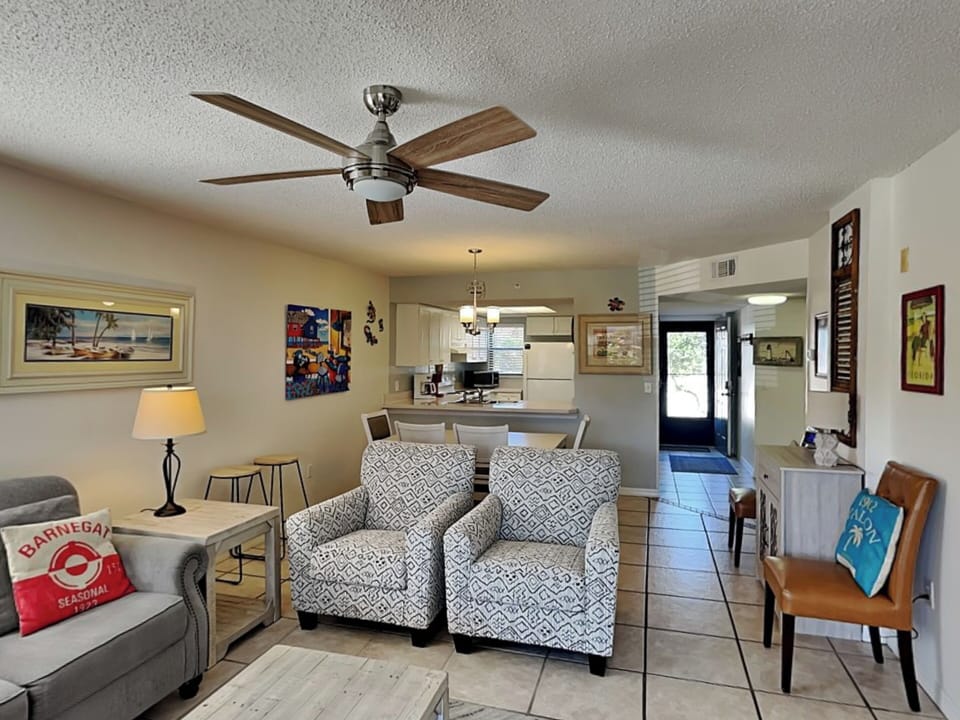 Living Room - Patio Access, Sleeper Sofa + TV