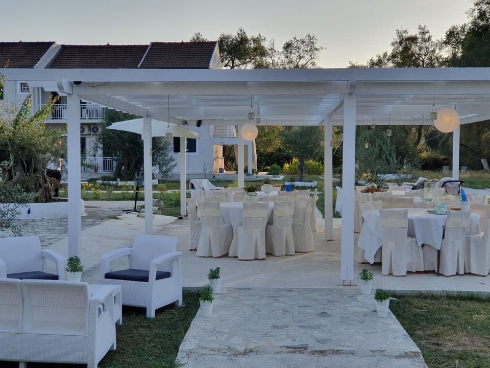 Outdoor banquet area