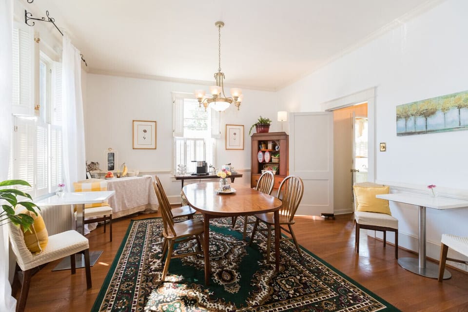 A help your self continental breakfast is served daily in the Main House dining room.