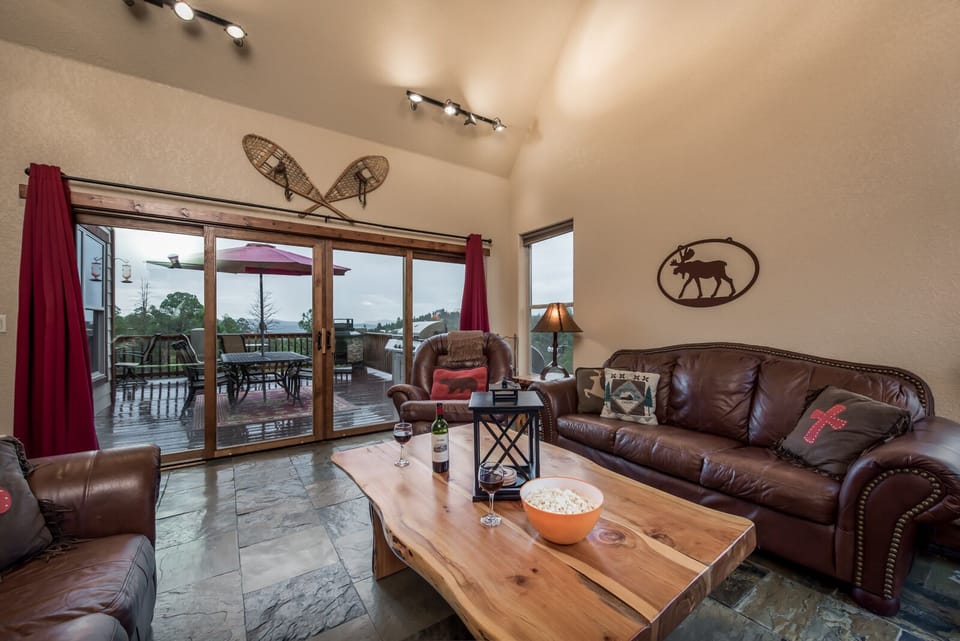 Living Room w. Private Deck Access - First Floor