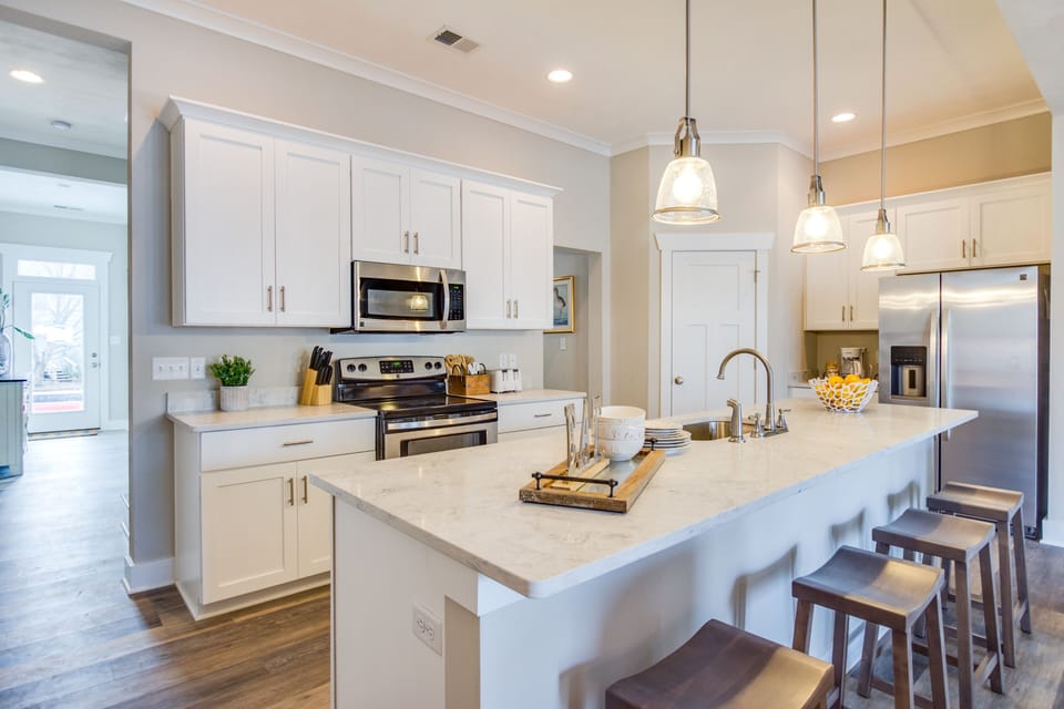 Stools for gathering around the kitchen island