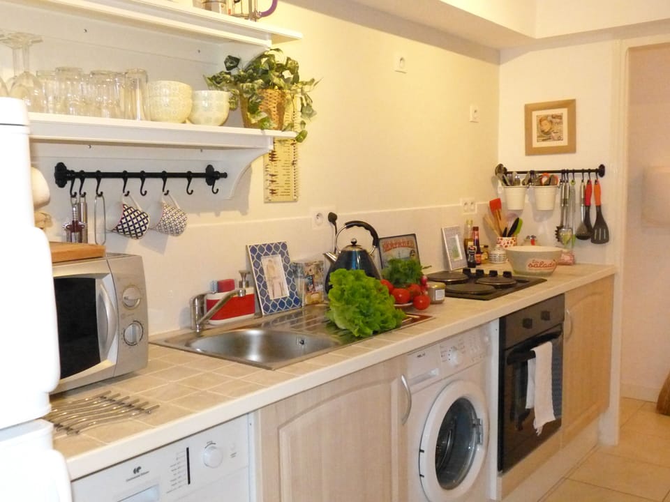 The kitchen is modern and well equipped with everything you will need on holiday