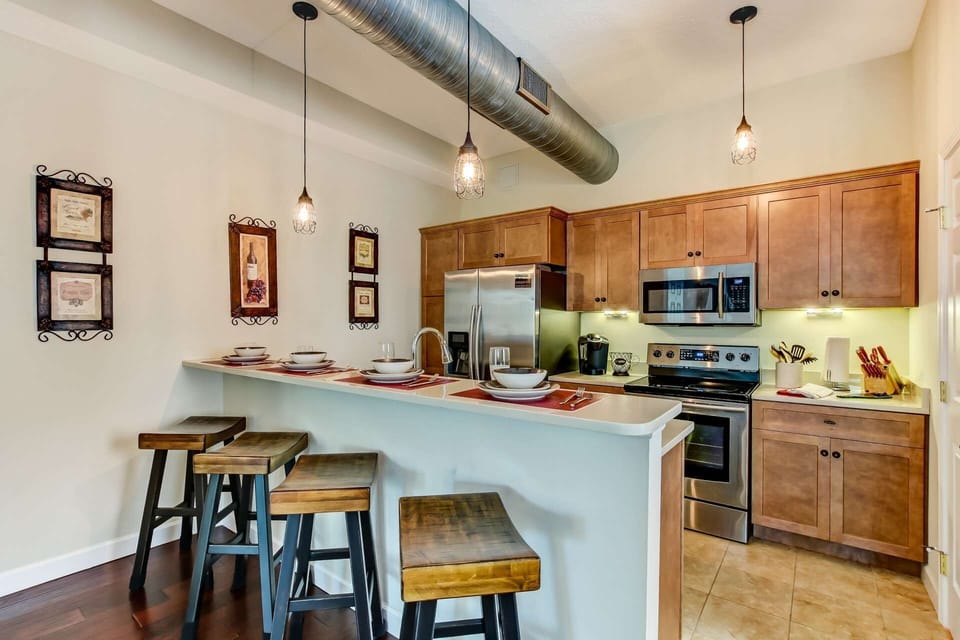 Kitchen Area with Stainless Steel Appliances