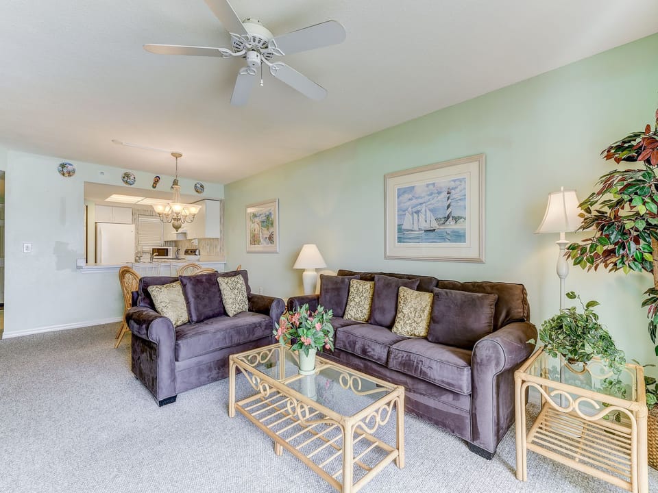 Living Room- Sleeper Sofa + Balcony Access