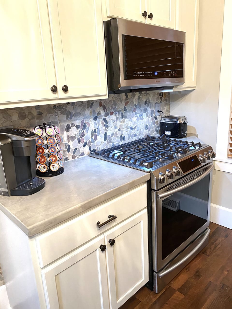Premium appliances.  We poured the concrete countertops