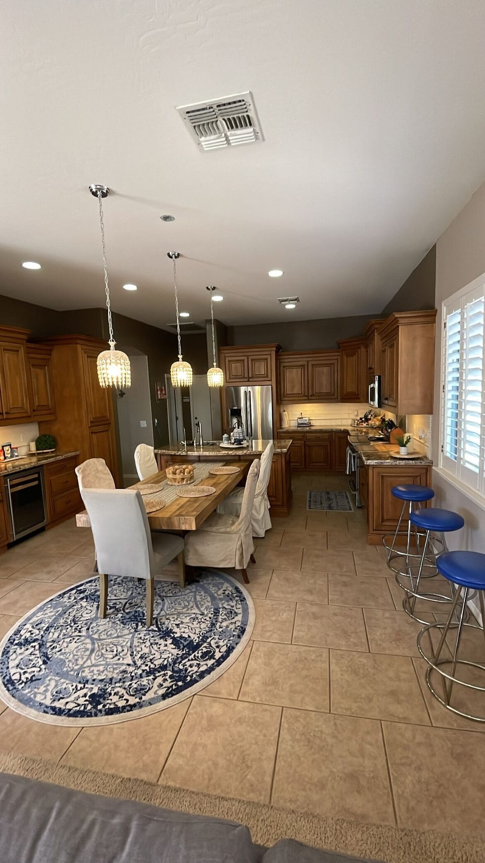 Chef’s Kitchen, Spacious, Storage, High End Appliances & Wine Fridge