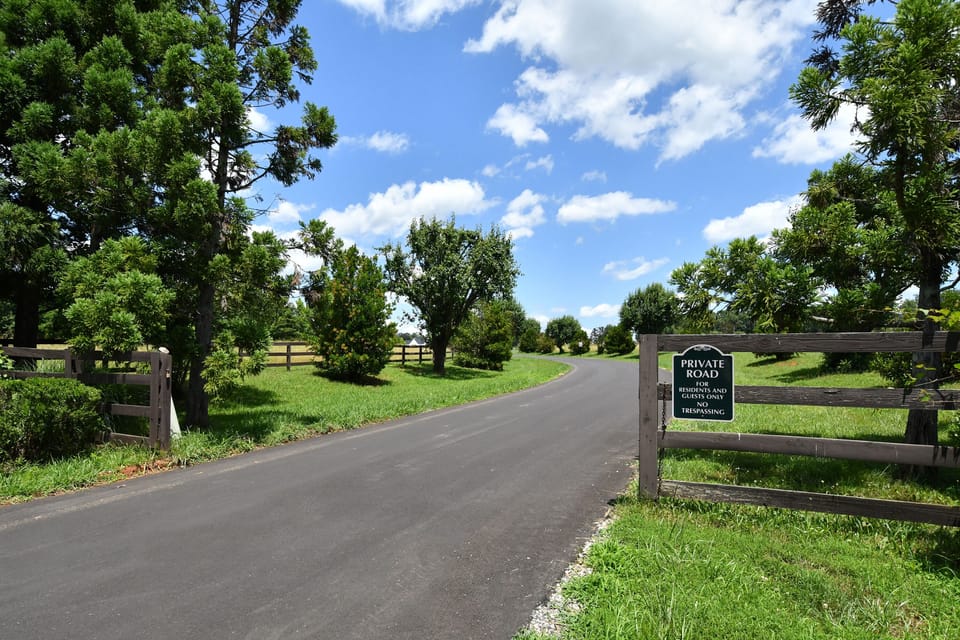 Entry along our 20 acre front pasture