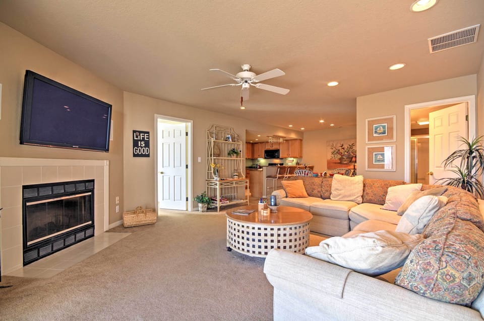 Inside, the cozy condo offers everything you'll need for a laid-back stay.