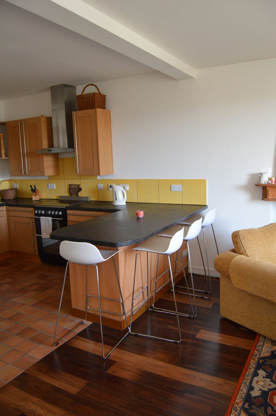 The open plan kitchen diner 