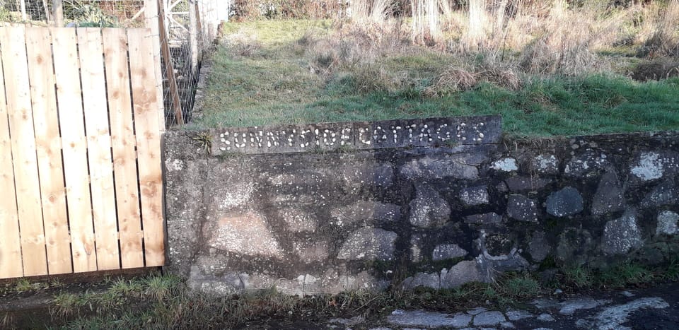 The driveway entrance