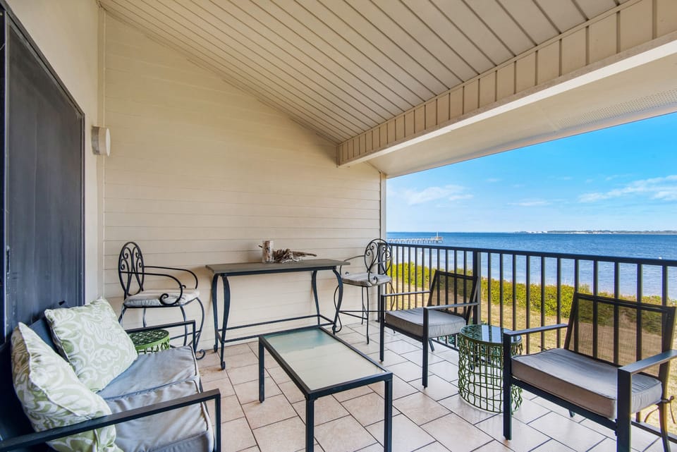 Large balcony with a view