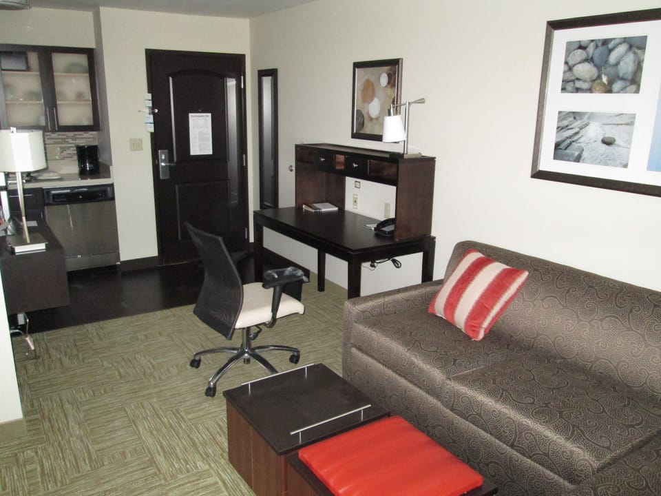 Sink into the cozy sofa after a day exploring the area.