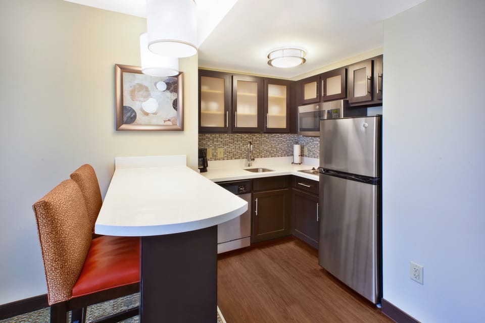 Tuck into a great snack you’ve prepared in your kitchenette.