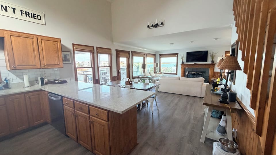 View from kitchen to living room