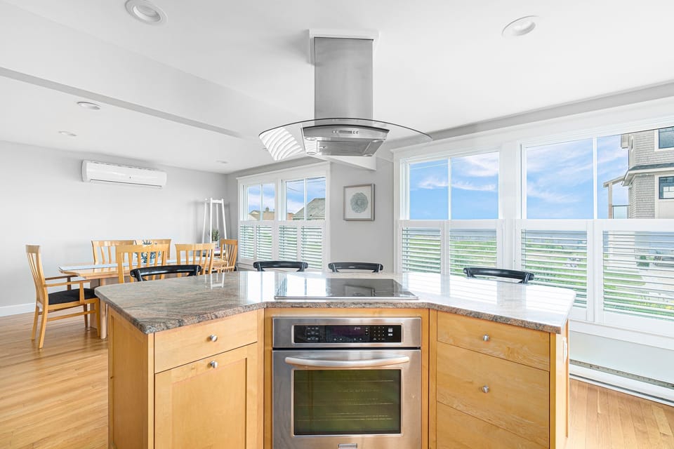 First Floor Kitchen and Dining Area Looking out at Ocean!