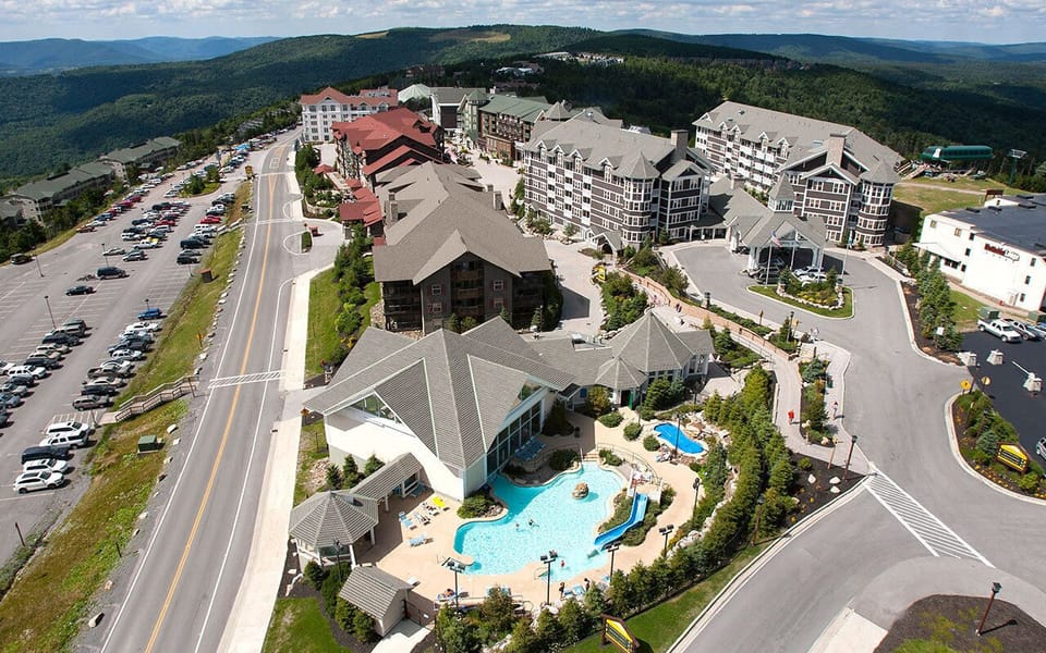 Split Rock pool and the village. 