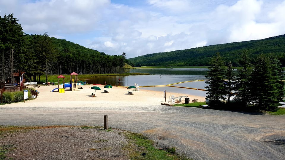The beach at Shavers lake.