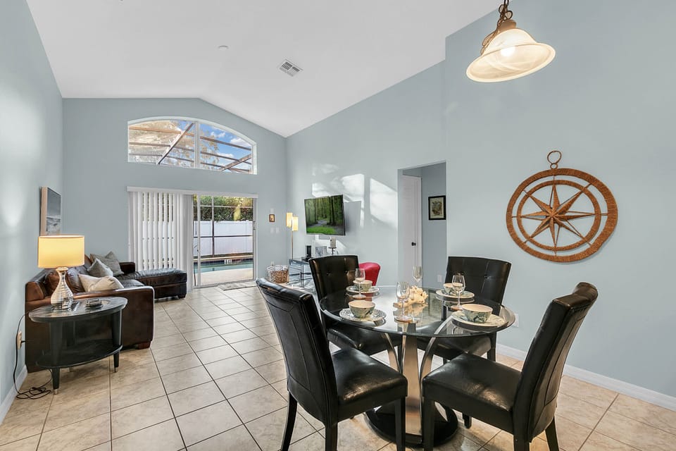 Dining nook and living room