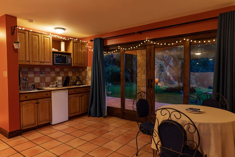 Kitchen and terrace in Studio Apartment