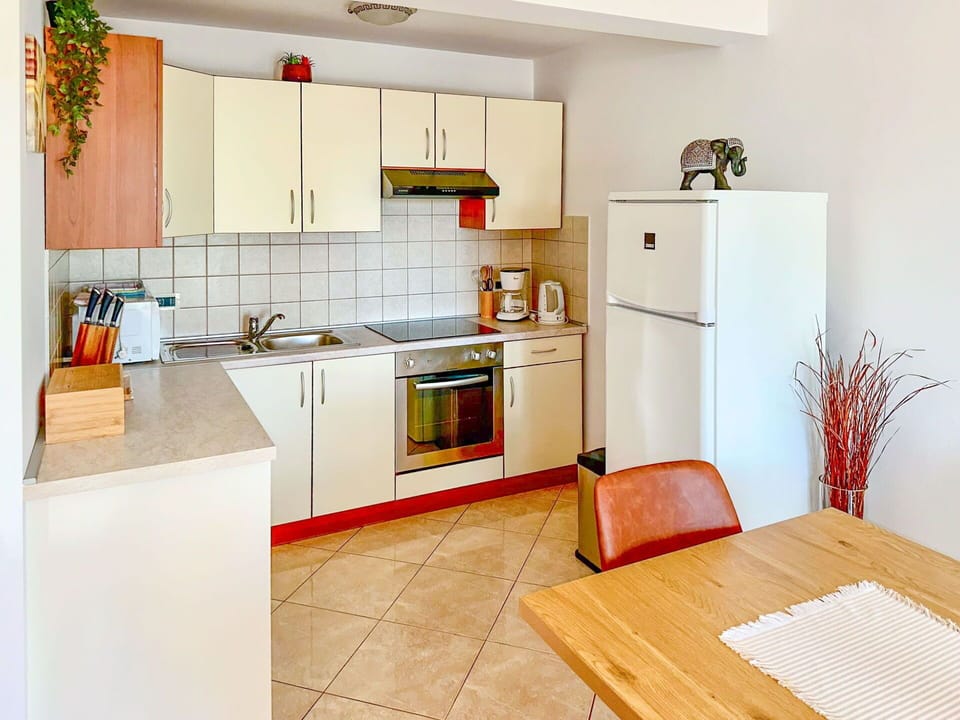 Furniture, Major Appliance, Kitchen, Flooring, Kitchen Appliance, Interior Design, Floor, Wood, Room, Countertop