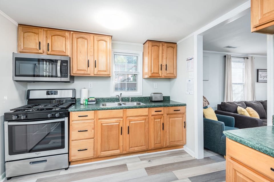And the fully equipped kitchen (minus a dishwasher) is great for cooking meals.
