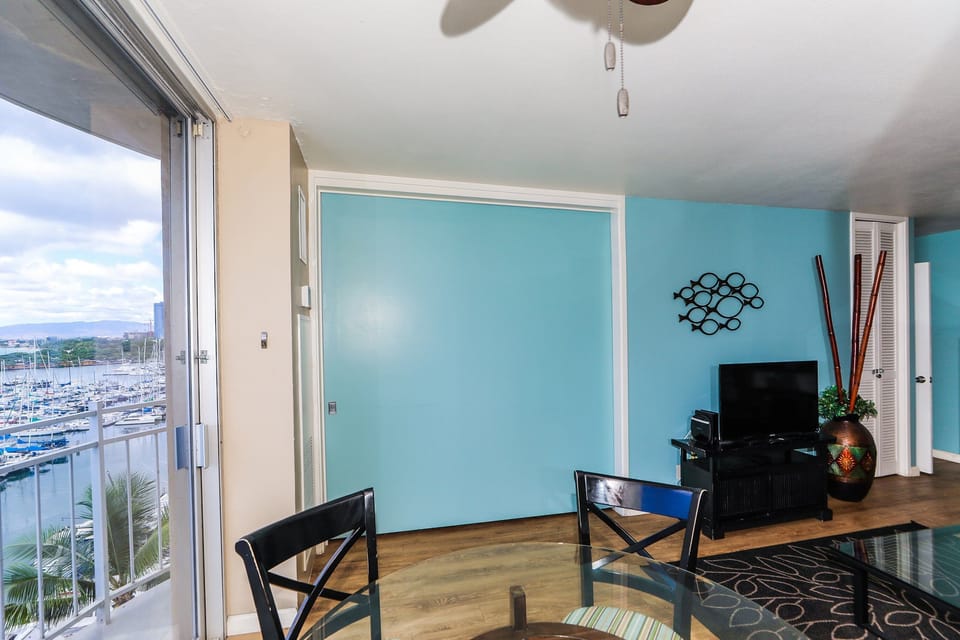 Pocket door to create privacy between bedroom and living space