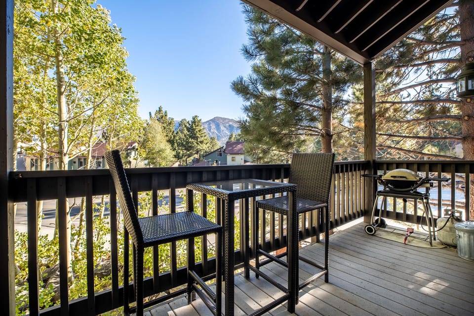 Private deck off of the living room with view