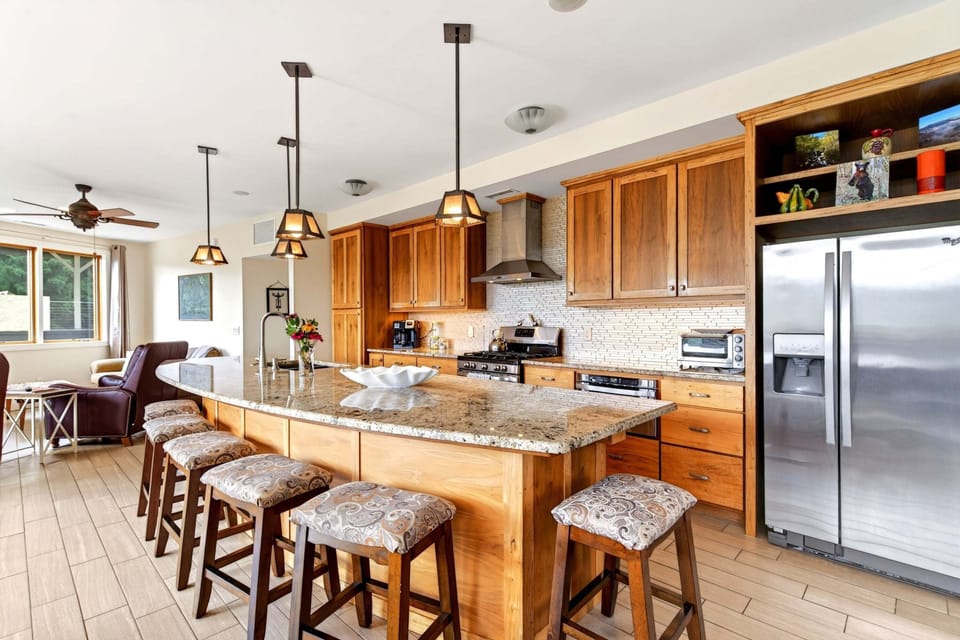 Cook like you're at home with stainless steel appliances, a gas range, and tons of counter space for prepping meals or snacks.