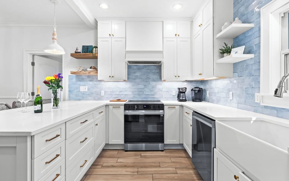 The kitchen has been renovated for 2026 with a modern vibe