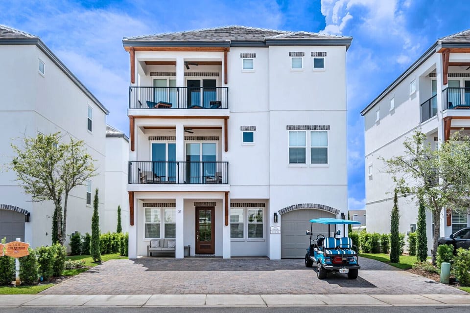 Family Tide - 6-seat Golf Cart FREE during your stay! Close to the beach. Sleeps 18, 6 bedrooms, 6 bath, and 12 beds. bunk rooms. Heated pool steps from the house!