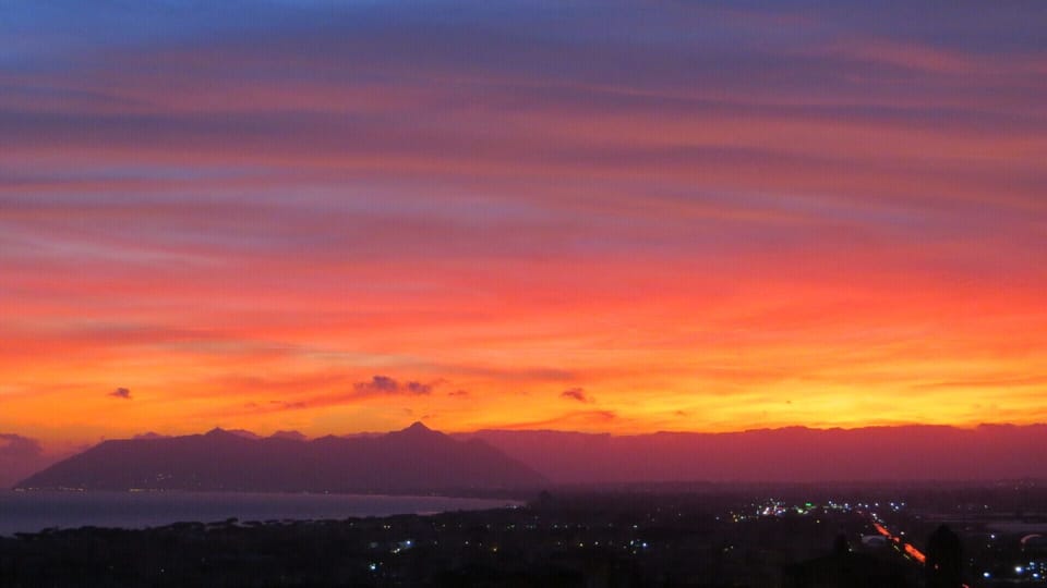 The sunset from the terrace