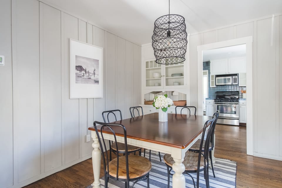 Chic dining area.
