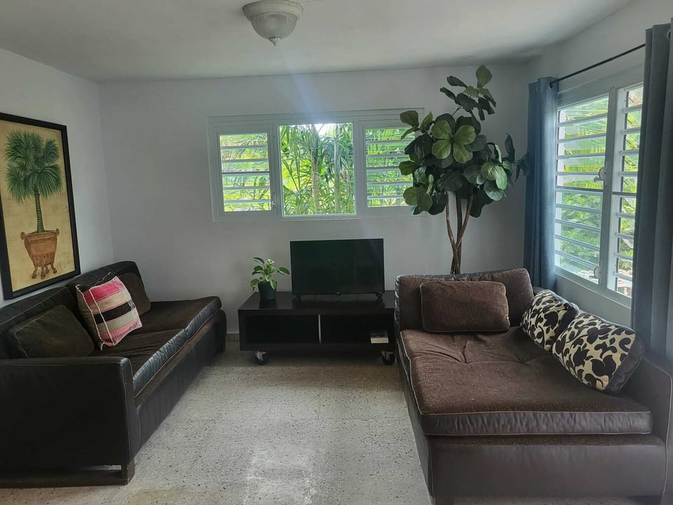 Living area with smart TV