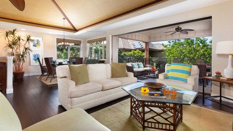 Slide open the large pocket doors for seamless access to the lanai