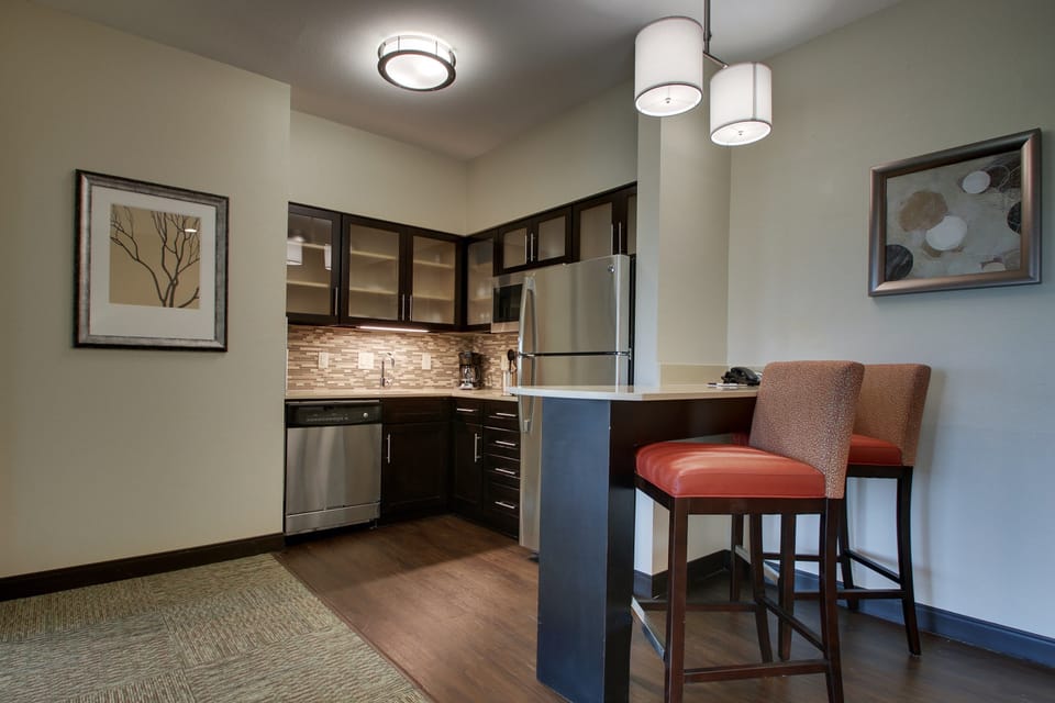 Tuck into a great snack you’ve prepared in your kitchenette.