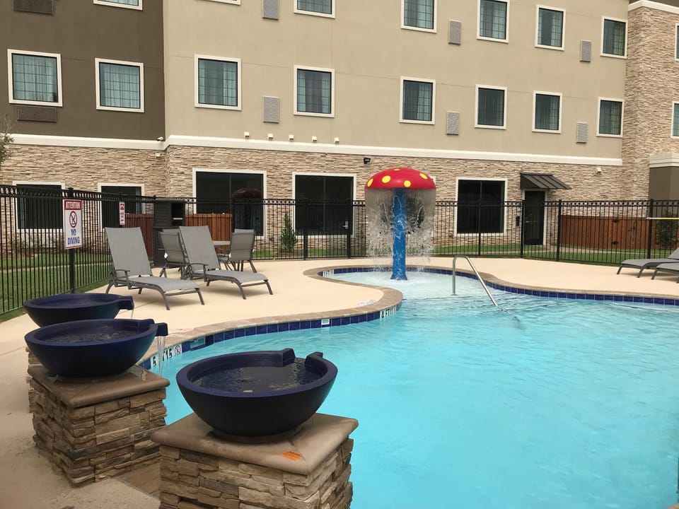 Dive into the pool after a day of fun.