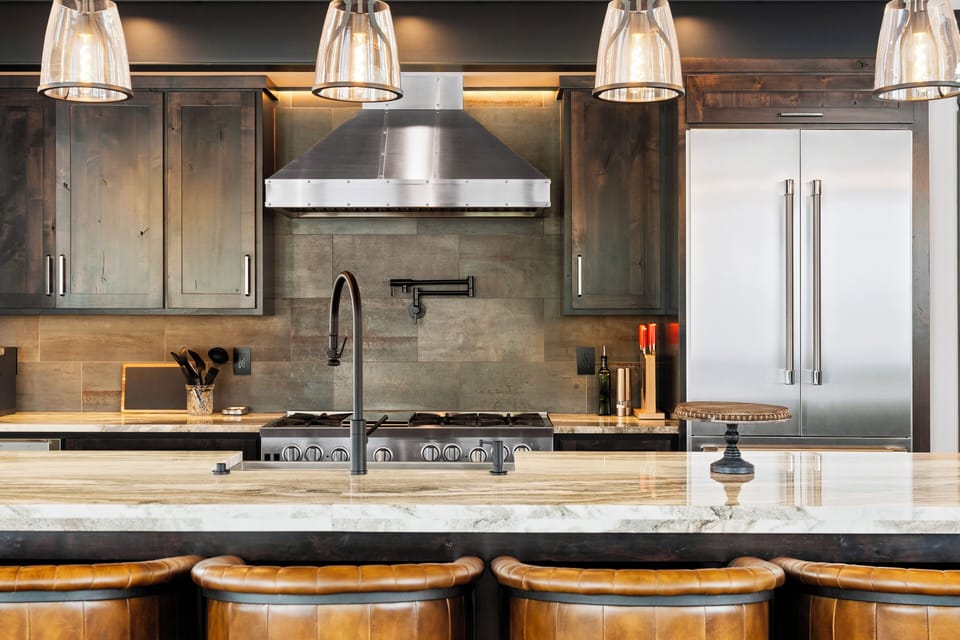 14' island - seats 5, outlets for appliances & charging