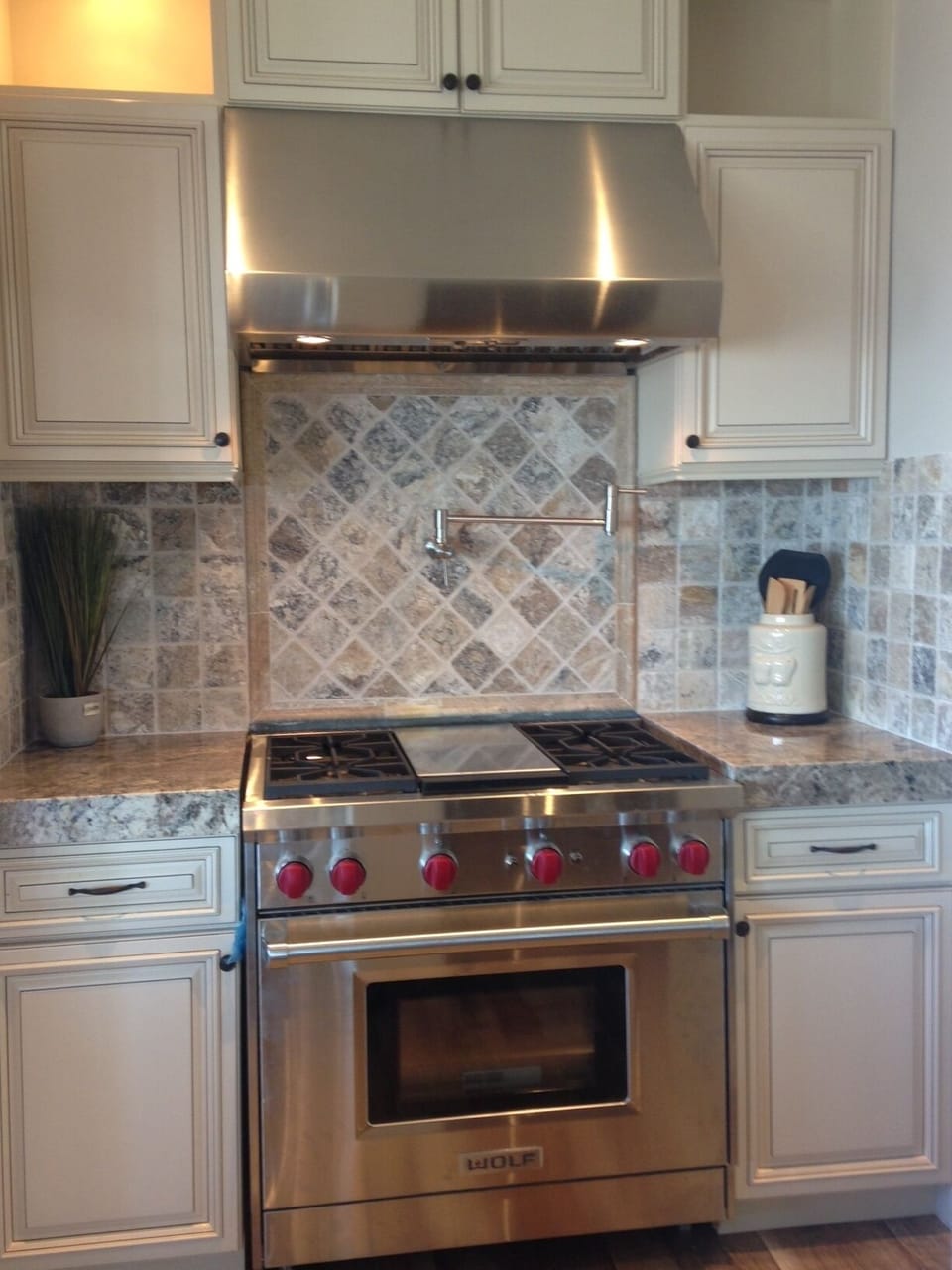 new kitchen with ocean and pool view