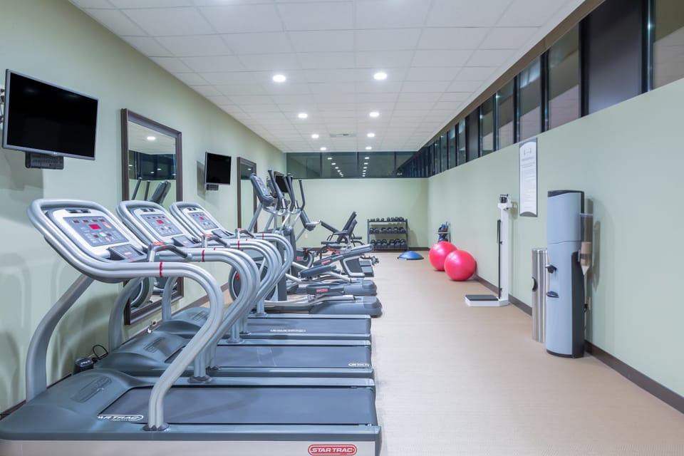 Keep up your fitness routine at the gym.