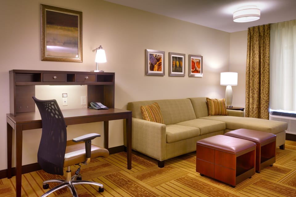Sit back on the sofa or get some work done at the desk.