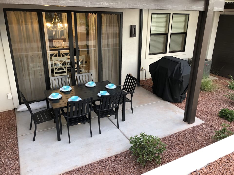 Patio table and grill