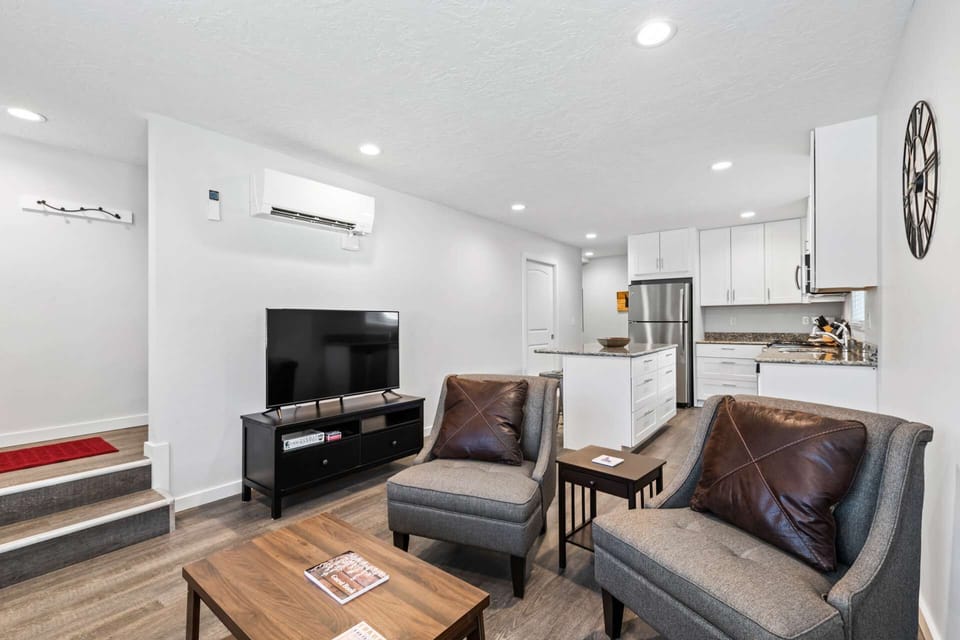 living space downstairs, beds upstairs