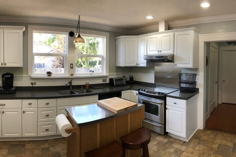 Kitchen: View of our kitchen island and high-efficiency appliances. 