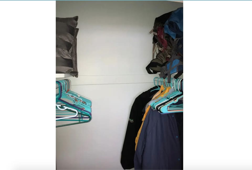 Bedroom 2: Closet with backpacks and raincoats are available for your adventures