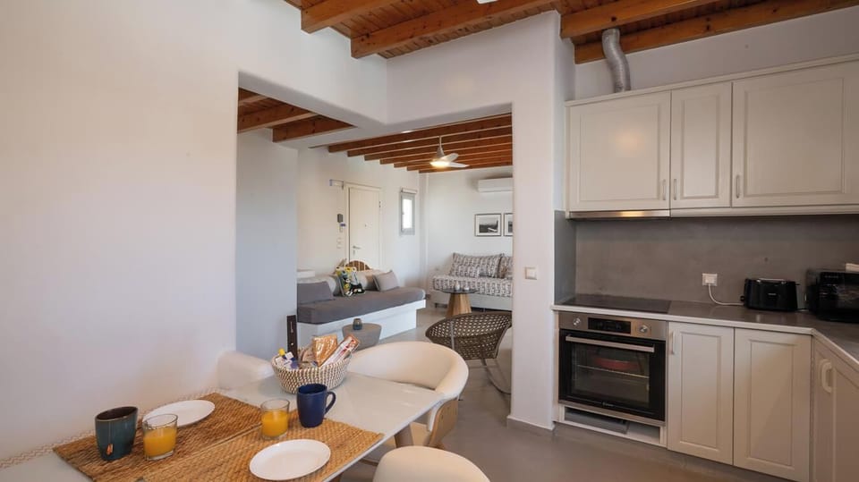 kitchen and living area