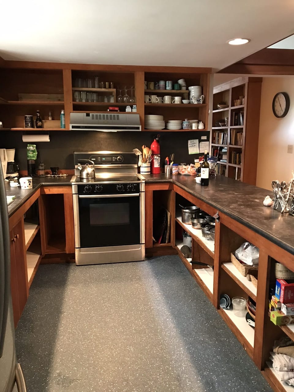 open kitchen, open to dining area and living room