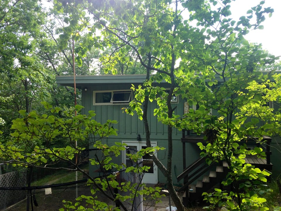 North side of cottage, not facing Lake Michigan. Secluded and private.