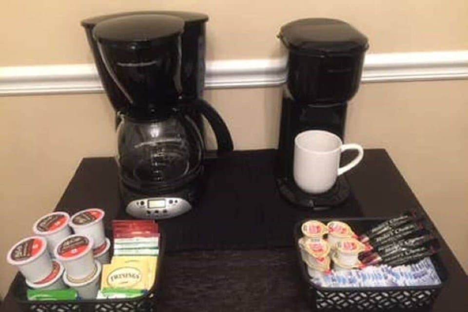 Regular 8-cup and K-cup coffee makers.